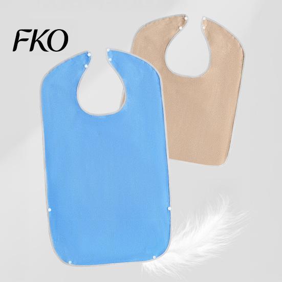 Adult Bibs with Snap Buttons Large Bib, Solid Color Waterproof Clothing Protector, Deep Crumb for Elderly Catcher Design, Adjustable Closure