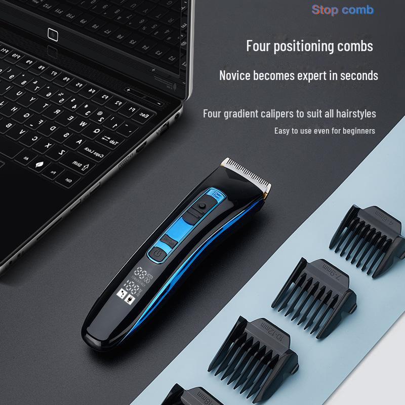 Tondeuse à cheveux électrique USB portable avec double chargeur et écran LCD pour usage domestique
