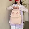 Schoolbag Japanese Cartoon Cat Schoolbag Female Junior High School Student Versatile Backpack Cute College Style Light Travel Backpack