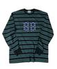 SK8ER ROCK Old School Stripe T-Shirt ((Dark Green*Black))