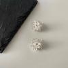 Korean Exquisite Crystal Flower Stud Earrings Elegant Fashion Sweet Imitation Pearl Wedding Party Women Earrings Jewelry Gifts
