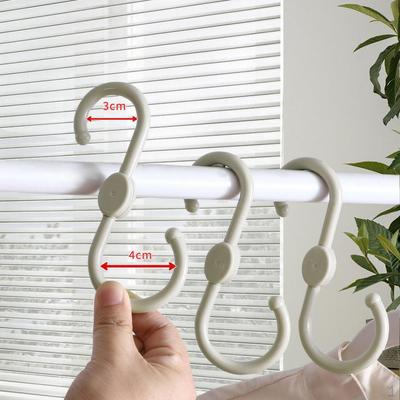 3x Hängehaken S-förmig 360 Grad drehbar Schrankaufbewahrung Kleiderbügel Garderoben für Wohnzimmer
