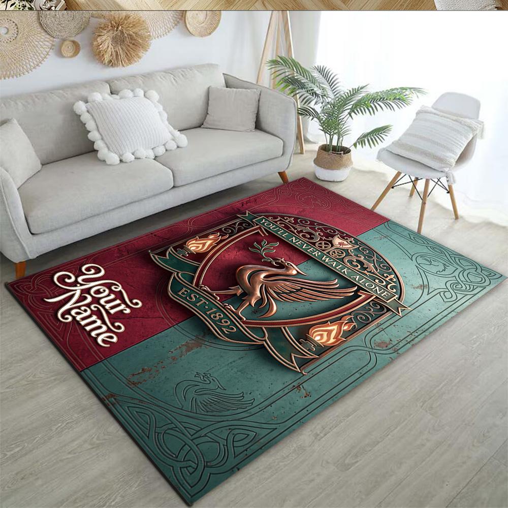 Liverpool Fc Customized Name Area Rug Design For Study Room Dining Room Outdoor Kitchen Antislip Carpet Office Home Decor Birthdaychristmas Gift