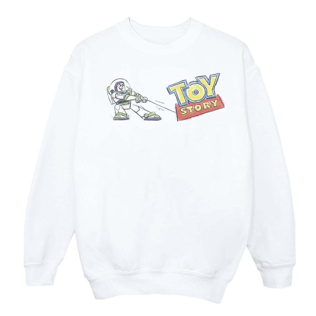 Disney Womens/Ladies Toy Story Buzz Pulling Logo Sweatshirt
