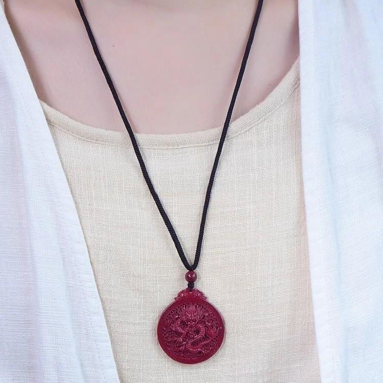 Dual-Sided Dragon Pendant: Purple Gold Sand, Hollow Design for Men and Women, Year of the Dragon.