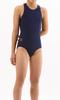 FOOTMARK Women's Fitness School Swimsuit, One-Piece High-Gauge Swimsuit, 101502, Navy (08), Size LL