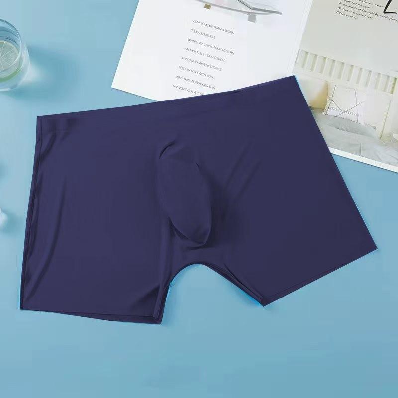 3D Convex Mold Ice Silk Men's Quick-Dry Seamless Antibacterial Boxer Briefs for Teens