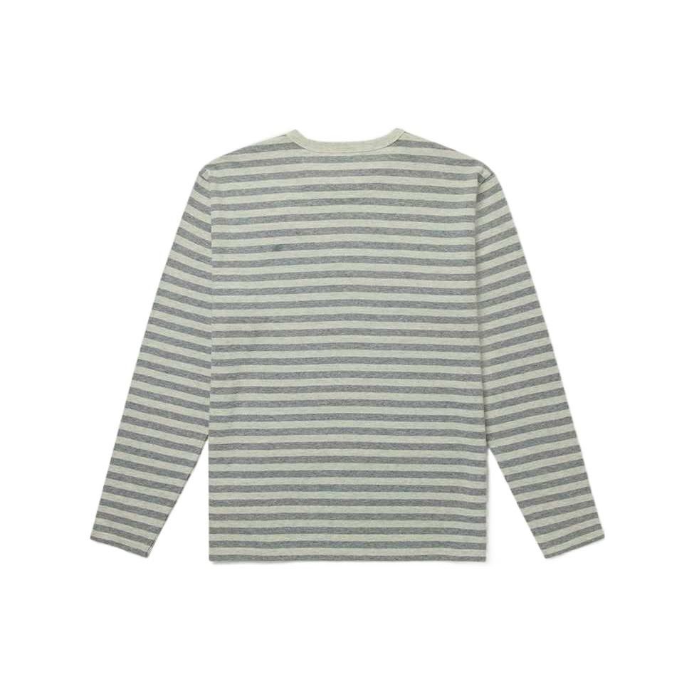 Vans X Sandy Liang Color-Block Striped Crew Neck Long Sleeve T-Shirt Men Tops Oatmeal-Grey VN0A7SDSYT4