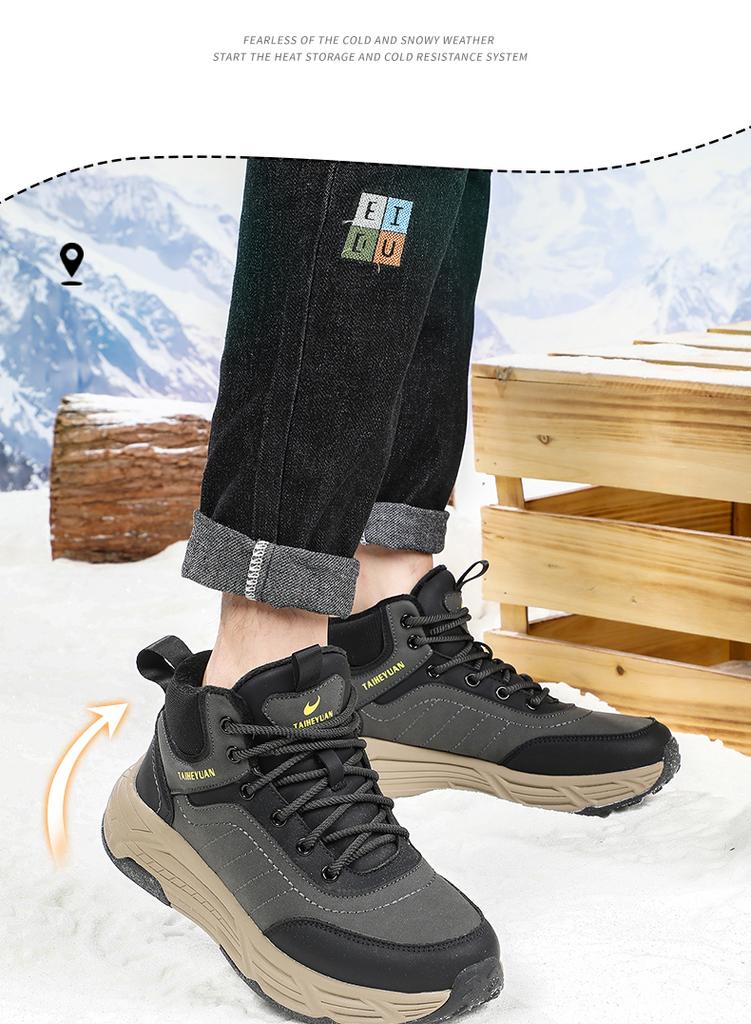 Taiheyuan Old Beijing Cloth Shoes Winter Couple's Comfortable Anti-slip Wear-resistant Thick Velvet Outdoor Warm Hiking Shoes
