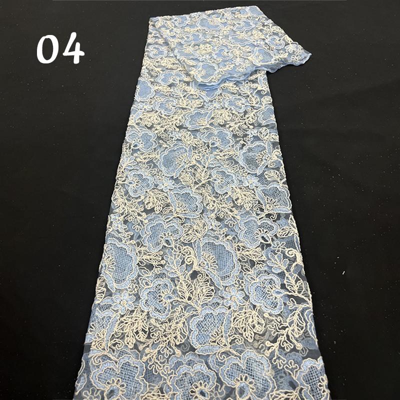1 Yards Luxury Flower Embroidery Fabric High Quality Tulle Lace Designer Fabric For Diy Sewing Wedding Party Dress Decor