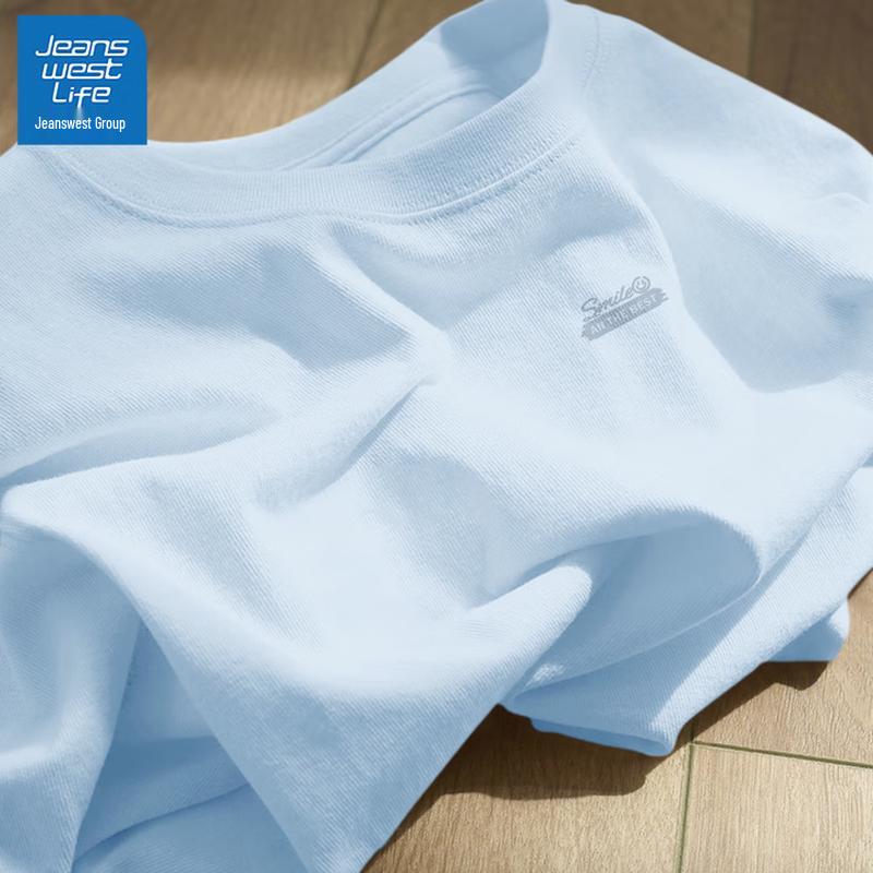 JEANSWEST LIFE Мужская летняя футболка 2025 года из чистого хлопка свободного кроя XL