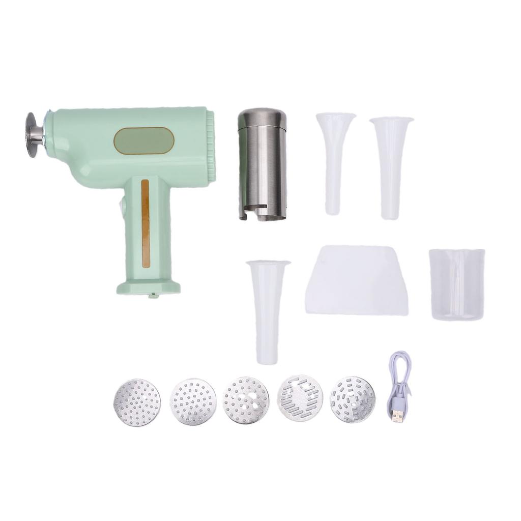 Electric Pasta Maker Handheld Automatic Stainless Steel Noodle Machine with 5 Pasta Mold for Home