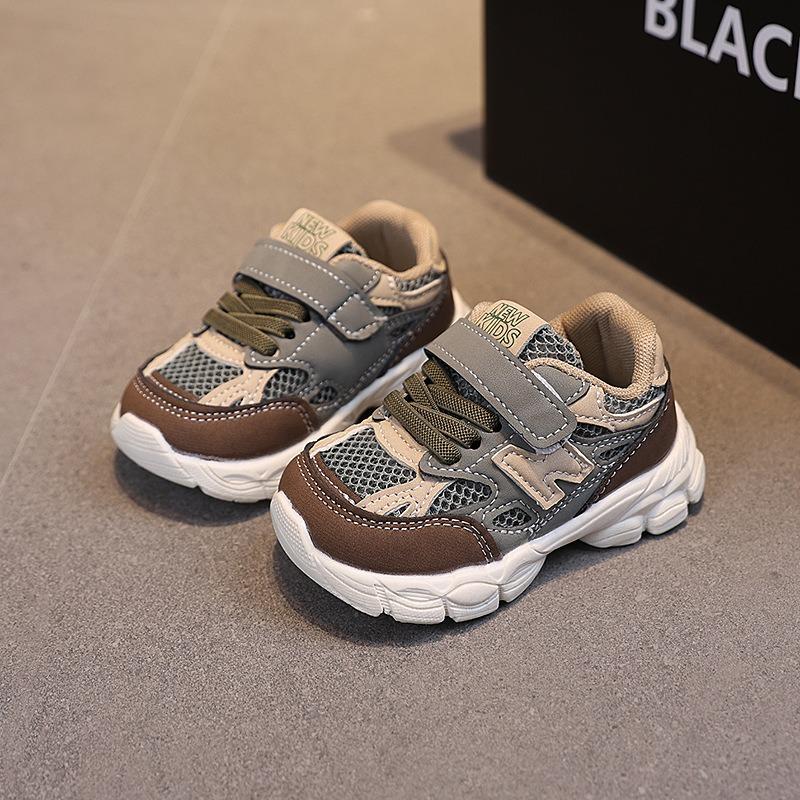 Summer new baby shoes boys' breathable single mesh shoes toddlers girls' dad shoes soft sole non-slip walking shoes