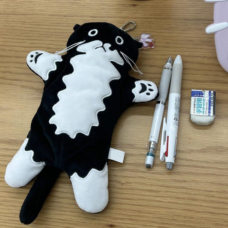 Plush Pen Case Cow Cat Stationery Storage Bag Cute Neutral Korean Stationery Kawaii Bag Pencil Pouch Pencil Cases Back To School