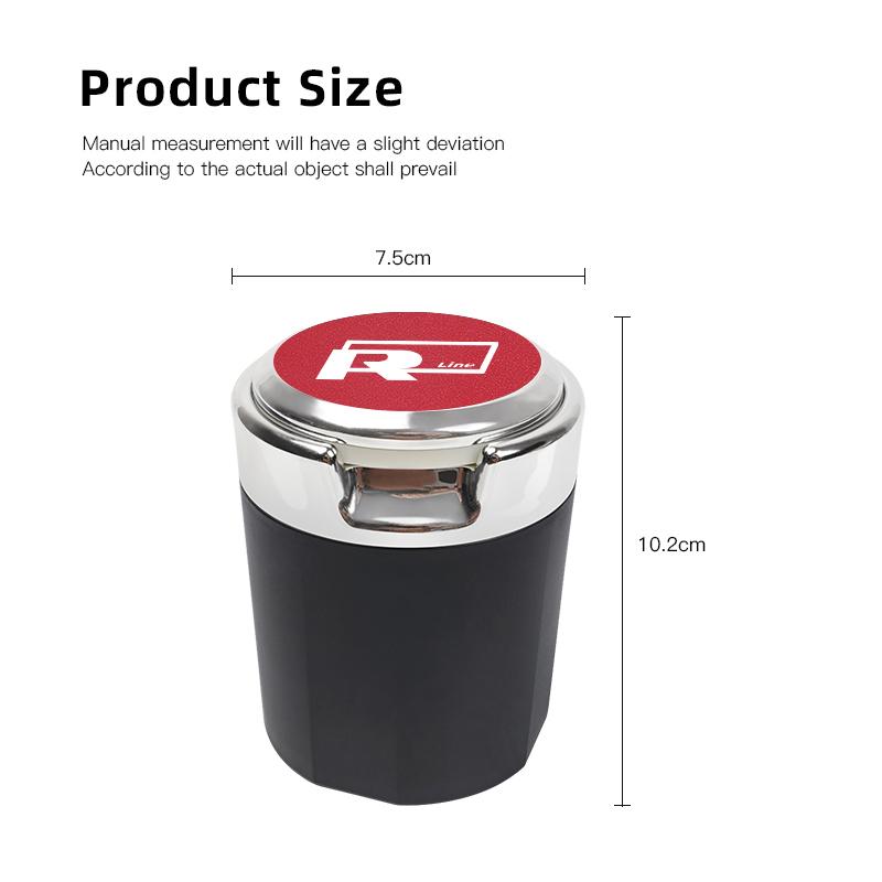 T312026 Hot VOLKSWAGEN Car Interior Ashtray Portable Garbage Box Storage Barrel For VW RLine Golf Tiguan Jetta Transporter Passat P
