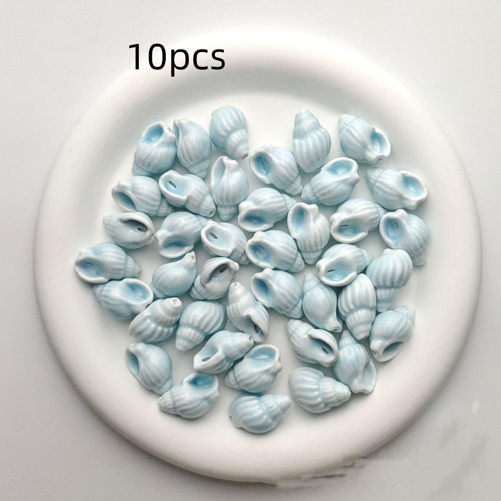 10pcs/set Colorful Conch Spacer Loose Beads Cartoon Jewelry Making Material DIY Accessories