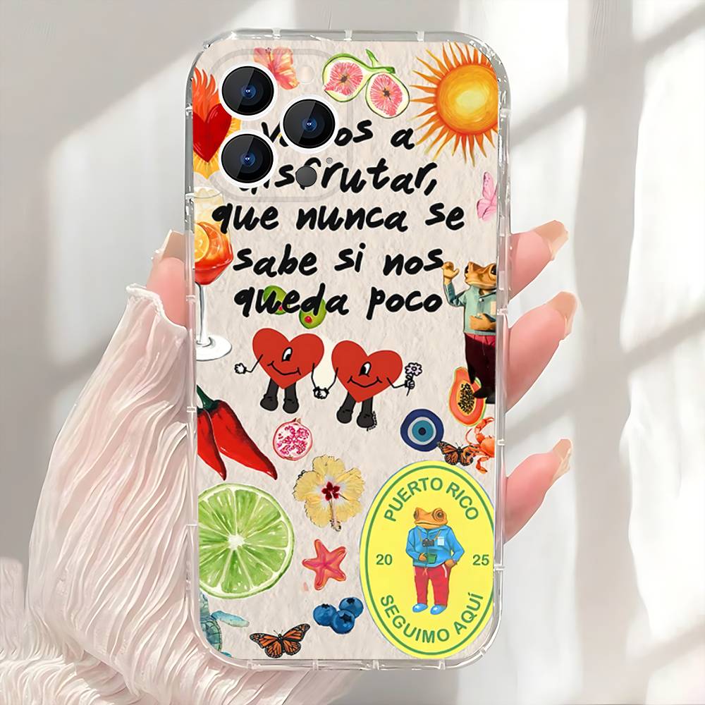 

D-DtMF B-Bad B-Bunny Phone Case For iPhone 17,16,15,14,13,12,11 Pro,Max,Plus,X,XS,XR,SE4,E Mini Transparent Soft Cover iPhone17