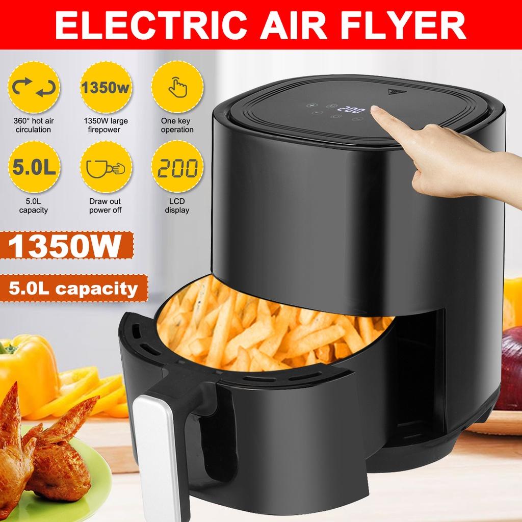 5L 360 Degree 220V Smart Electric Air Fryer Oven Home Cooking LCD Display Baking Deep Fryer Without Oil Electric Deep Fryer French Fries Cooker