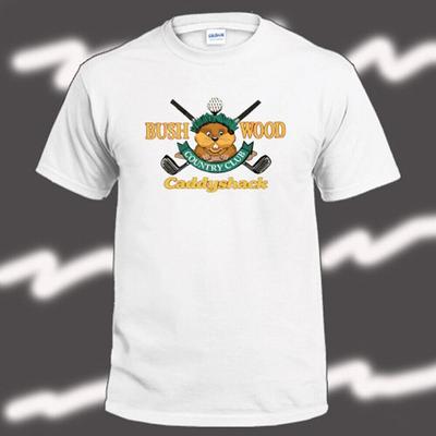 Logo Bushwood Country Club Biały T-shirt Unisex