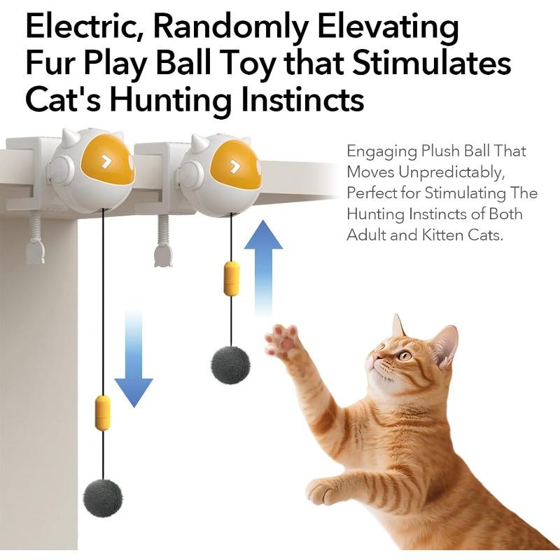 Multi Mode Adjustable New Interactive Cat Toys Electric Cat Balls Pet Toys Can Be Raised Lowered Hair Balls Cat Toys HD