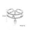 ZAKOL Korea Shiny Cubic Zircon Leaf Shape Open Rings for Women Fashion Geometry Crystal Finger Ring Anillos for Party Jewelry