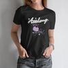 Süßes Damen-Kurzarm-T-Shirt „Academy Miss My Heart“ Tasche & Herz-Print für einen nostalgischen Sommer