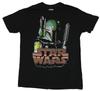 Star Wars Unisexs Tshirt  Giant Boba Fett Head Image Above Word Logo Image
