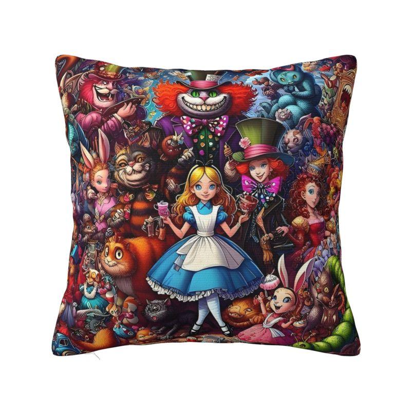 Federe Cuscino Personalizzate Disney Alice nel Paese delle Meraviglie Gatto dello Cheshire Divertente Velluto Lusso Decorazione Cuscino Salotto