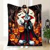 Halloween Vampire Bugs Bunny Costume T-ShirtBlanket Flannel Throw Blanket for Sofa, Bed, Travel, Camping, Office