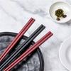 10 Pairs Chinese Chopsticks Black and Red Sushi Sticks Fast Food Noodles Chopsticks Korean Tableware Kitchen Supplies Cutlery