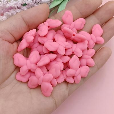 Halskette 9 Farben Lose Perlen Schmetterlingsform Schmuckzubehör Armbänder 20 Stück Mode 22*18*6mm DIY Gummi Schmuckherstellung