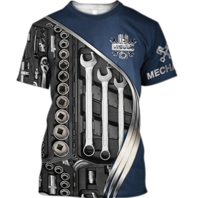 Summer Fashion Mens T Shirt Personalized Name Mechanic 3D All Over Printed Tops Unisex Tshirts Street Casual Sports T-shirt