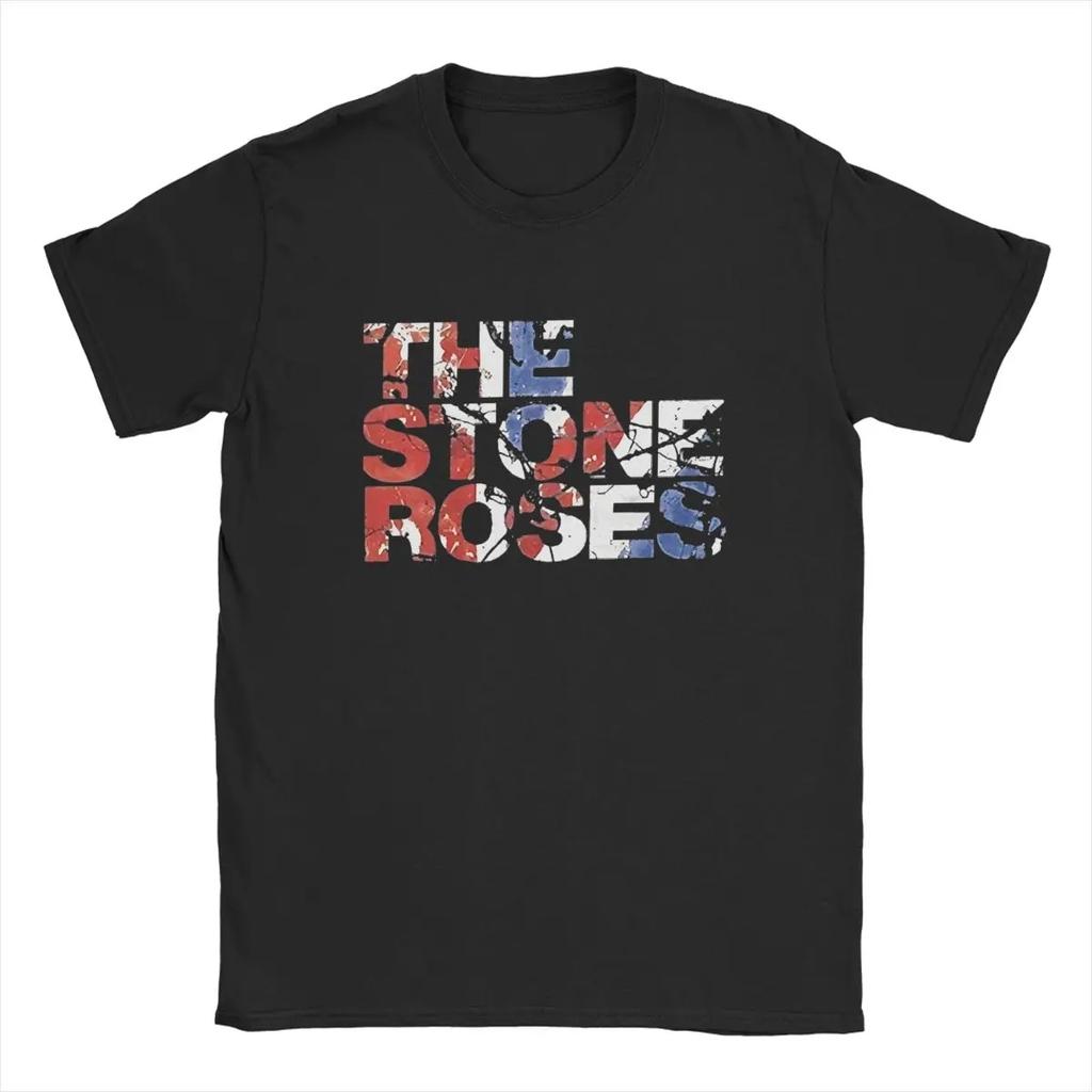 Fashion The Stone Roses Logo 1-6 T-Shirt Men O Neck 100% Cotton T Shirt English Rock Band Short Sleeve Tee Shirt Adult Clothes