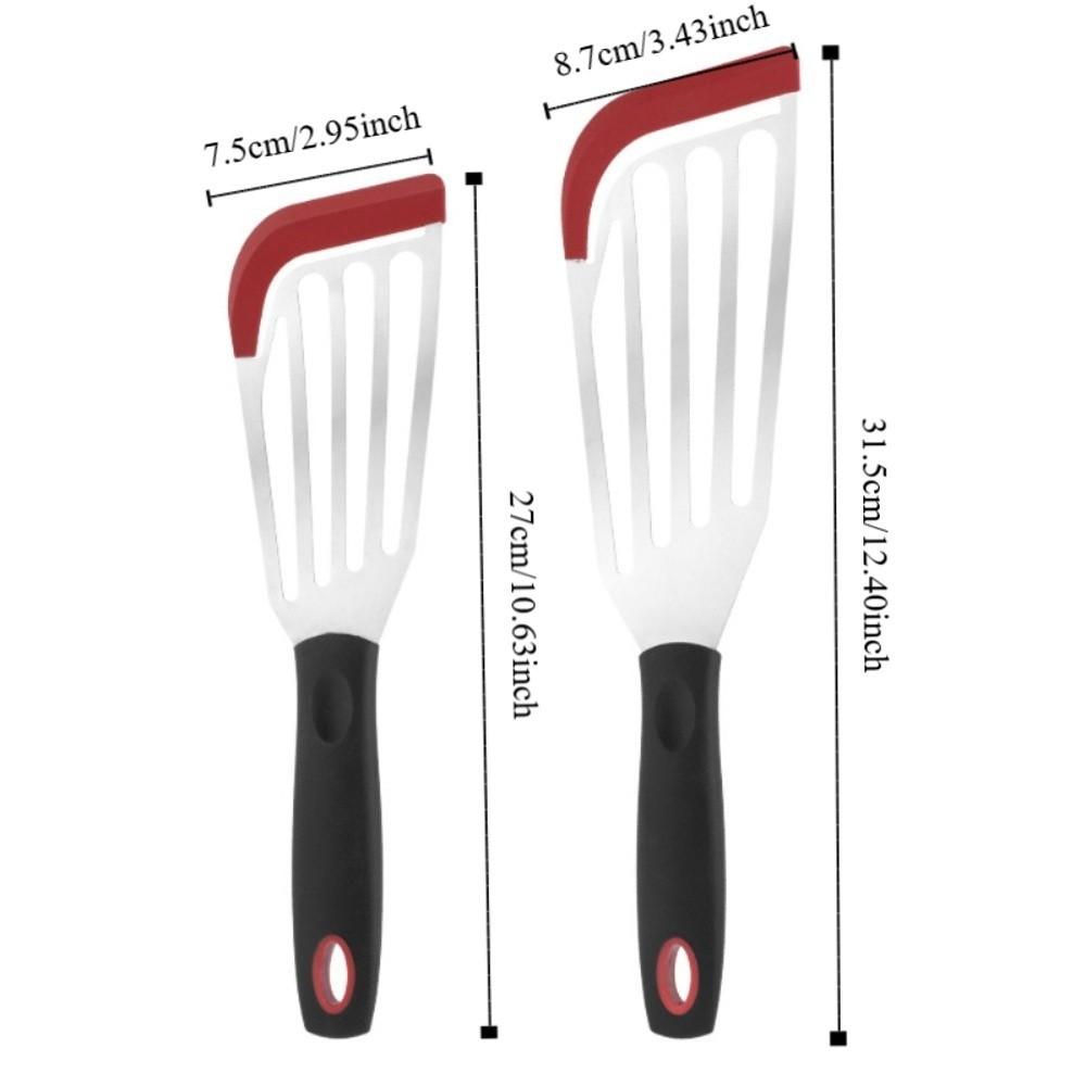 2Pcs/Set Anti-scalding Steak Spatula Heat-resistant Slotted Turner Frying Fish Spatula  Outdoor