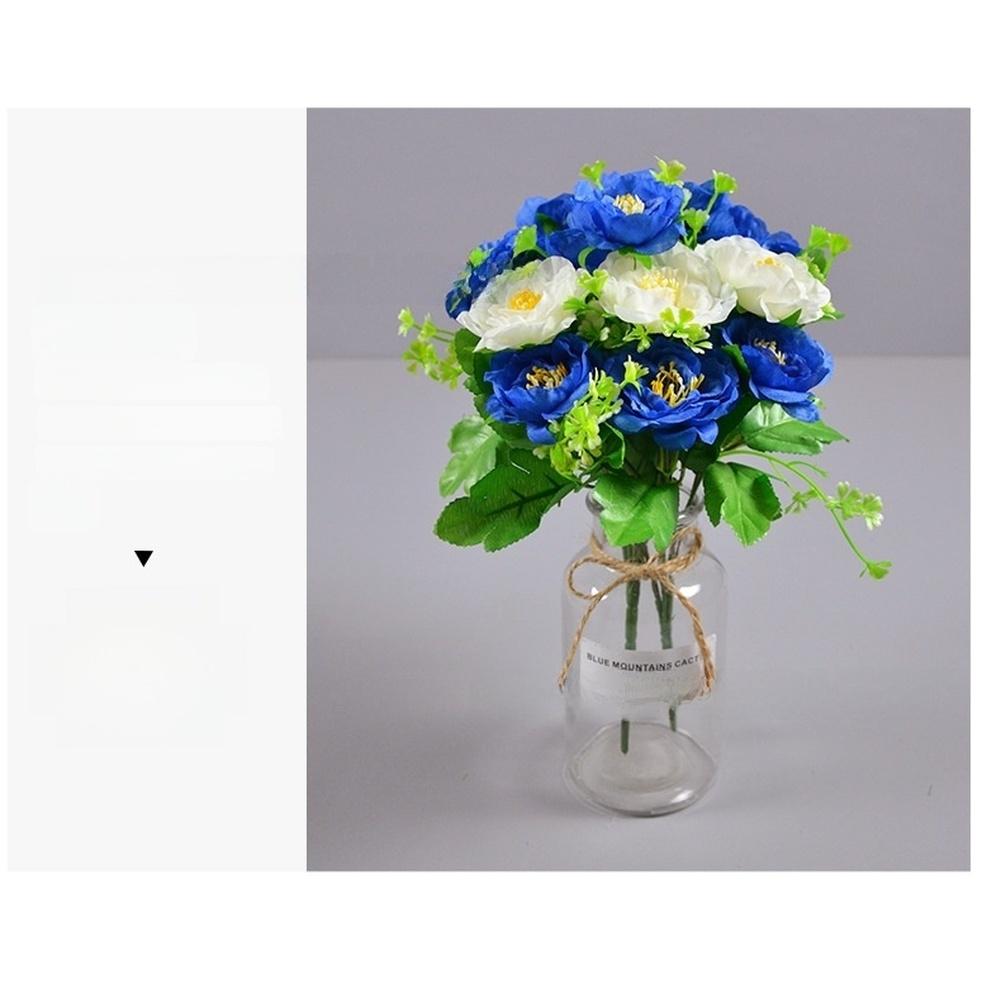 Realistic Silk Petals Artificial Flowers Plastic-wrapped Wire Stems