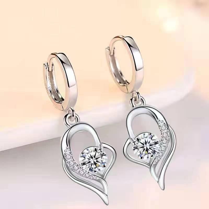 Zinc Alloy 925 Pendant Earrings You Are in My Heart Birthstone Jewelry for Women Birthday Anniversary Gift Fine Ladies