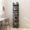 5 Shelf Bookshelf Grey 40 x 30 x 175 cm Solid Pine Wood