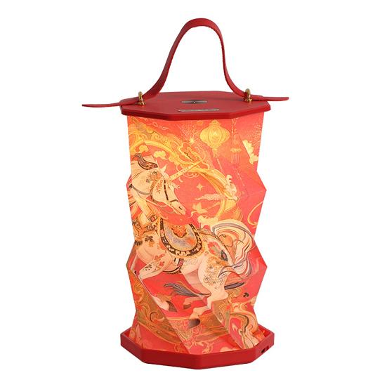 Yousheng Foldable Lantern Night Light Portable Hanging Ambient Lamp with Handle Year of The Horse Festive Gift for Home Decor Chinese New Year