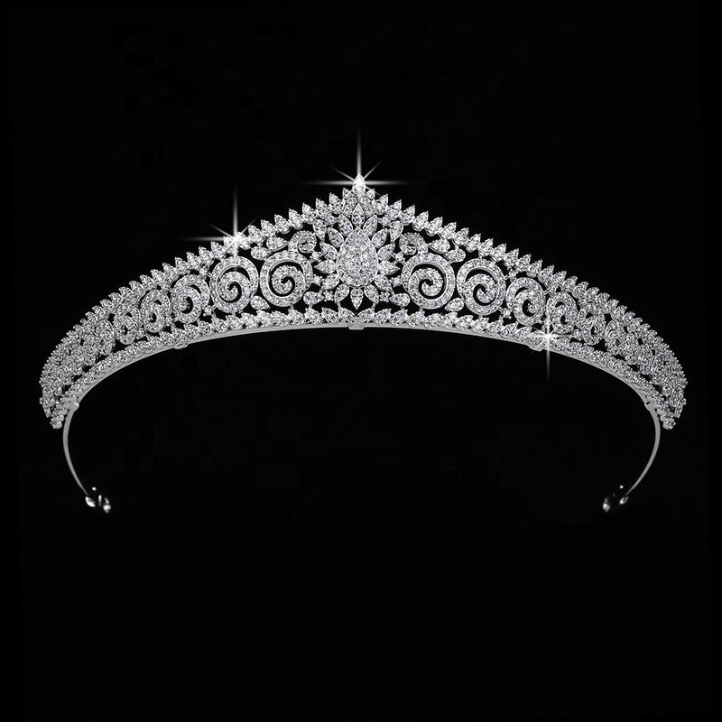 Cubic Zircon Casting Hair Jewelry Wedding Tiara Classic Bridal Hair Accessories Anniversary Women Crowns HG0036 Corona Princesa