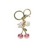 Shiny Cherry Keychain Butterfly Daisy Tassel Bag Pendant Fashion Jewelry Couple Family Keychain Pendant