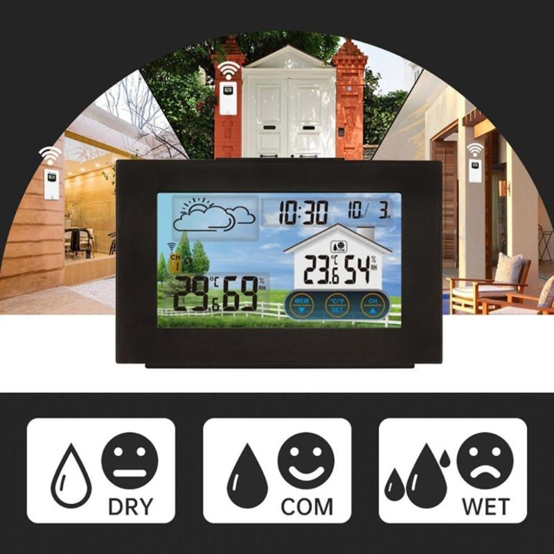 Wireless Weather Forecast Station Featuring 433MHz Remote Sensors Digital Calendar Alarm Temperature Humidity Monitor