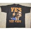 Barack Obama Yes We Can Graphic T-Shirt Mens 3XL Black Cotton Short Sleeve Tee Unisex T-Shirt