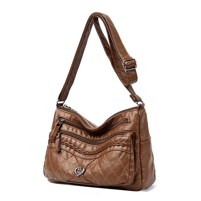 Мягкая кожаная сумка кроссбоди Женская сумка через плечо Маленькая квадратная сумка — фото 8