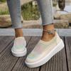 2024 Frühling und Herbst Neue Dicksohlige Höhenvergrößernde Loafer mit Leopardenmuster für Faule, Einschlupfschuhe