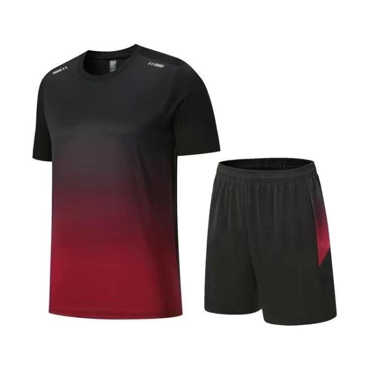 Unisex Quick-Dry Sports Set: Ice Silk Short-Sleeve for Outdoor Running