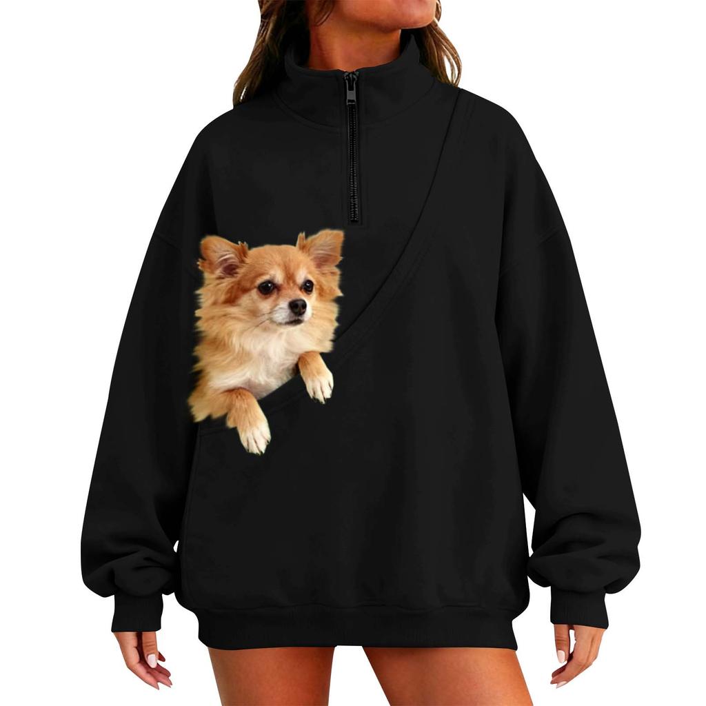 Women's Stand Collar Long Sleeve Sweatshirt Top