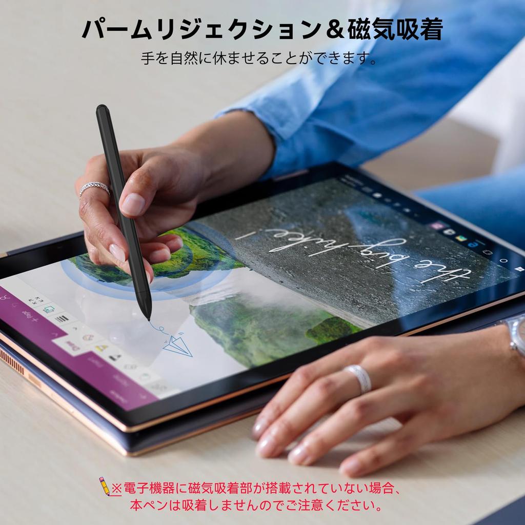 Zspeed EMR Stylus Pen, compatible with Galaxy S Pen, supports up to 4096 levels of pressure sensitivity, has an eraser function, magnetic attachment,