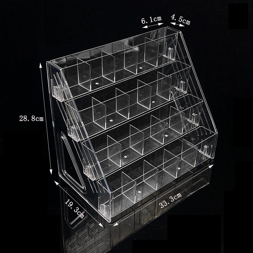 Large Capacity Acrylic Pen Holder - Multi-Grid Organizer for Watercolor Pens and Paintbrushes