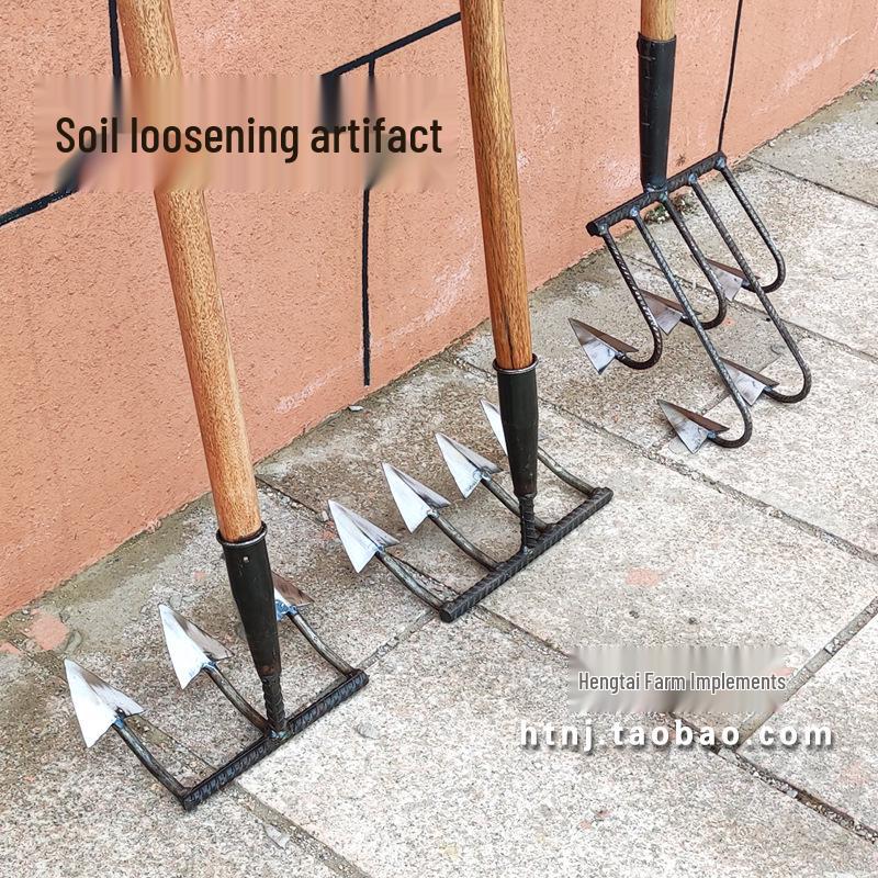 Garden Rake and Hoe: Loosen Soil, Plant Vegetables & Flowers, Weeding & Cultivation Tool