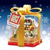 Christmas gingerbread house model building assembly, Christmas apple building blocks toys, children's holiday gift.